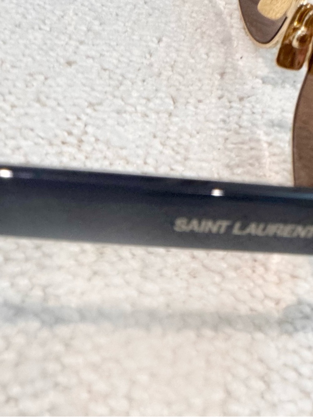 Yves Saint Laurent Gold Frame Sunglasses with Brown Lenses and Black Temples - Picture 9 of 12